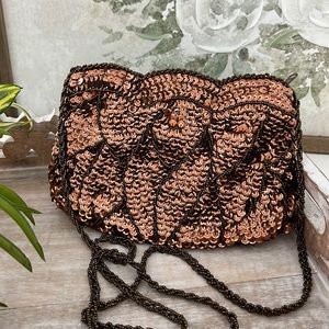 La Regale Beaded Evening Bag in Bronze